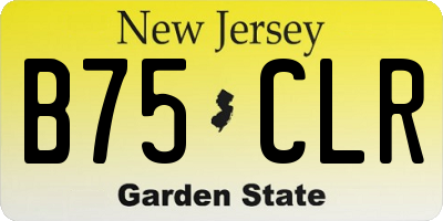 NJ license plate B75CLR