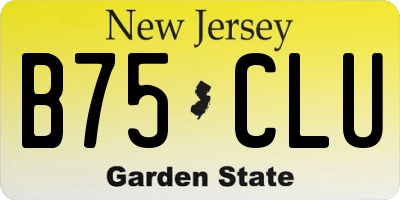 NJ license plate B75CLU
