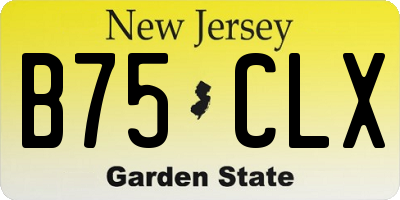 NJ license plate B75CLX