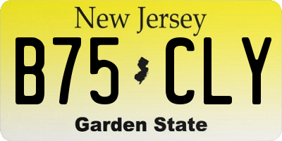 NJ license plate B75CLY