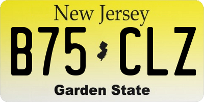 NJ license plate B75CLZ