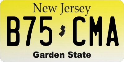 NJ license plate B75CMA