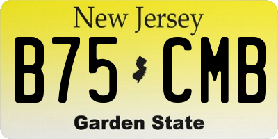 NJ license plate B75CMB