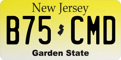 NJ license plate B75CMD