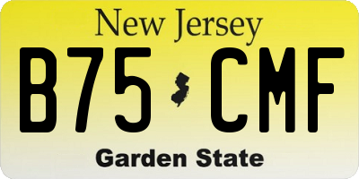 NJ license plate B75CMF