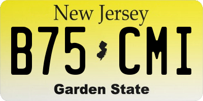 NJ license plate B75CMI