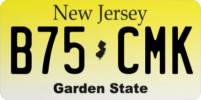 NJ license plate B75CMK