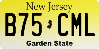 NJ license plate B75CML