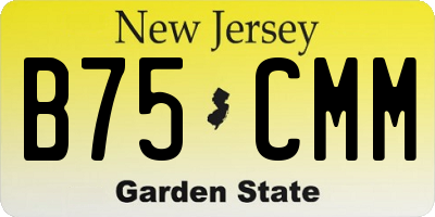 NJ license plate B75CMM