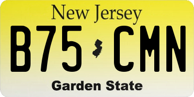 NJ license plate B75CMN