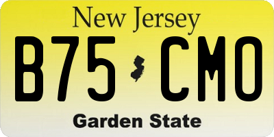 NJ license plate B75CMO