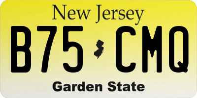 NJ license plate B75CMQ