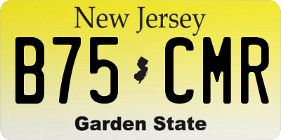 NJ license plate B75CMR