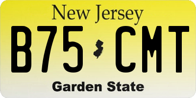 NJ license plate B75CMT