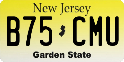 NJ license plate B75CMU