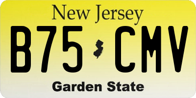 NJ license plate B75CMV
