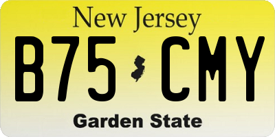 NJ license plate B75CMY