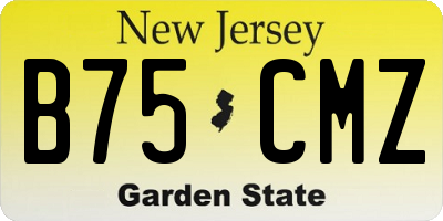 NJ license plate B75CMZ