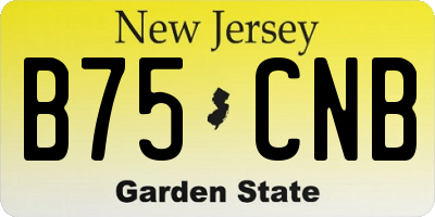 NJ license plate B75CNB