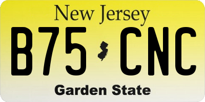 NJ license plate B75CNC