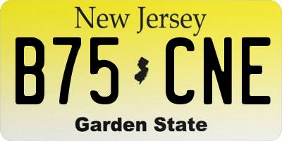 NJ license plate B75CNE
