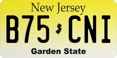 NJ license plate B75CNI