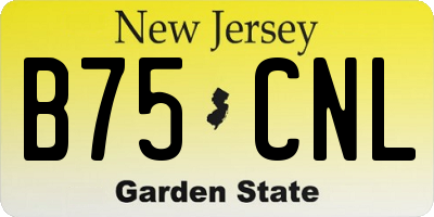 NJ license plate B75CNL
