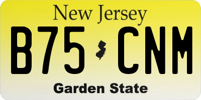 NJ license plate B75CNM