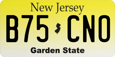 NJ license plate B75CNO