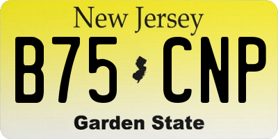 NJ license plate B75CNP
