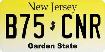 NJ license plate B75CNR