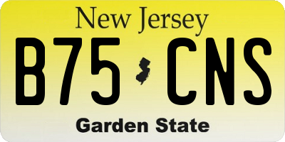 NJ license plate B75CNS