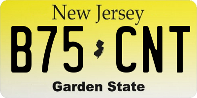 NJ license plate B75CNT