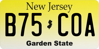 NJ license plate B75COA