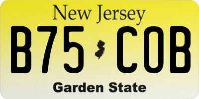 NJ license plate B75COB
