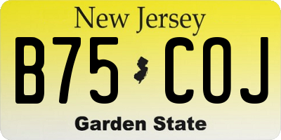 NJ license plate B75COJ
