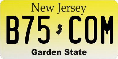 NJ license plate B75COM