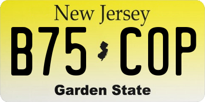 NJ license plate B75COP