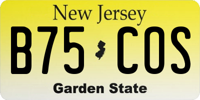NJ license plate B75COS