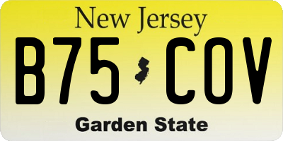 NJ license plate B75COV