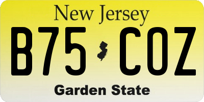 NJ license plate B75COZ