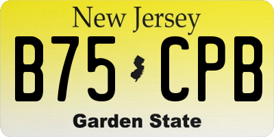 NJ license plate B75CPB