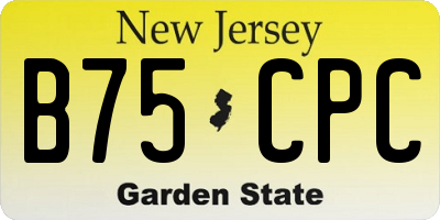 NJ license plate B75CPC