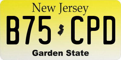 NJ license plate B75CPD