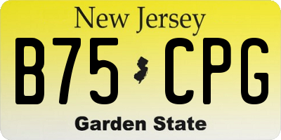 NJ license plate B75CPG