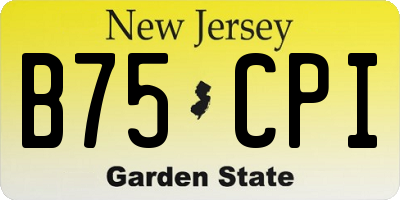 NJ license plate B75CPI