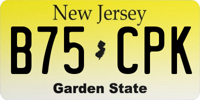 NJ license plate B75CPK