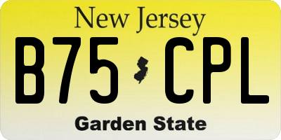 NJ license plate B75CPL