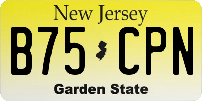 NJ license plate B75CPN