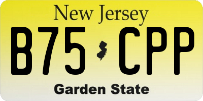 NJ license plate B75CPP